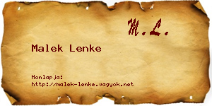 Malek Lenke névjegykártya